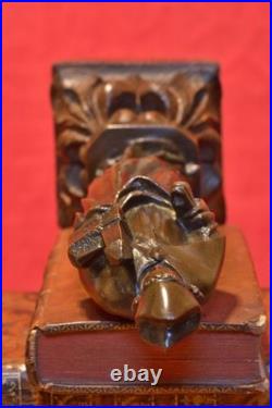 STATUETTE en BRONZE style médiéval SAINT ÉVÊQUE XIXe 19e siècle 19th sculpture