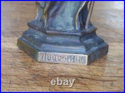STATUETTE en BRONZE style médiéval SAINT ÉVÊQUE XIXe 19e siècle 26 cm dévotion