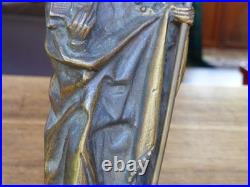 STATUETTE en BRONZE style médiéval SAINT ÉVÊQUE XIXe 19e siècle 26 cm dévotion