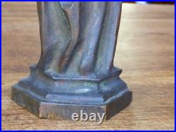 STATUETTE en BRONZE style médiéval SAINT ÉVÊQUE XIXe 19e siècle 26 cm dévotion