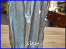 STATUETTE en BRONZE style médiéval SAINT ÉVÊQUE XIXe 19e siècle 26 cm dévotion
