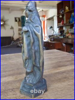 STATUETTE en BRONZE style médiéval SAINT ÉVÊQUE XIXe 19e siècle 26 cm dévotion