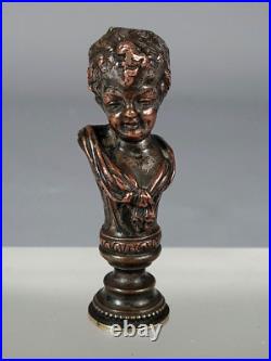 Sceau ancien en bronze buste chérubin non chiffré XIXe siècle C162 Sceau ancien en bronze buste chérubin non chiffré XIXe siècle C162