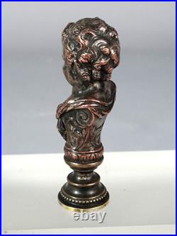 Sceau ancien en bronze buste chérubin non chiffré XIXe siècle C162 Sceau ancien en bronze buste chérubin non chiffré XIXe siècle C162