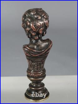 Sceau ancien en bronze buste chérubin non chiffré XIXe siècle C162 Sceau ancien en bronze buste chérubin non chiffré XIXe siècle C162