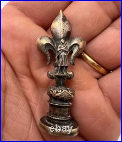 Sceau cachet fleur de Lys Jeanne d'arc époque XIXe siècle