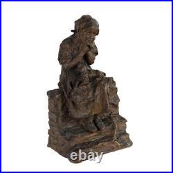 Sculpture Ancienne Bronze Jeune Paysanne Giulio Branca XIXe Siècle Originale