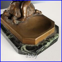 Sculpture Ancienne Enfant et Tortue Bronze Italie XIXe-XXe Siècle Originale