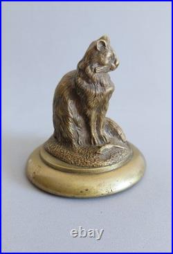 Sculpture Art nouveau Chat bronze doré fin XIXe début XXe siècle Dlg A. Barye Sculpture Art nouveau Chat bronze doré fin XIXe début XXe siècle Dlg A. Barye