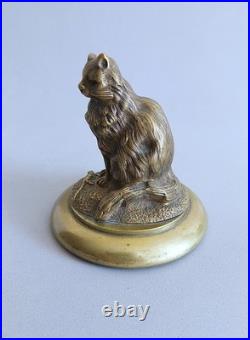 Sculpture Art nouveau Chat bronze doré fin XIXe début XXe siècle Dlg A. Barye Sculpture Art nouveau Chat bronze doré fin XIXe début XXe siècle Dlg A. Barye