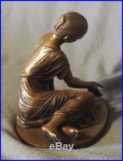 Sculpture Bronze La Joueuse D'osselets D'apres L'antique XIX Siecle Grand Tour