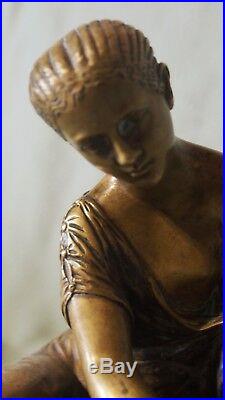 Sculpture Bronze La Joueuse D'osselets D'apres L'antique XIX Siecle Grand Tour