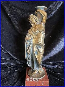 Sculpture Bronze Porteuse D'eau Signee Pradier / Susse Freres Milieux XIX Siecle