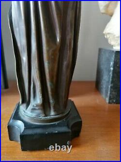 Sculpture Bronze XIX Ème Siècle Dante-virgile 1890