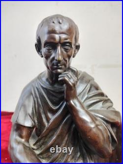 Sculpture De Cicéron, Philosophe Romain. Bronze. France. Xixe-xxe Siècles