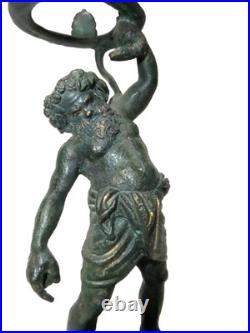 Sculpture En Bronze Silenus Bacchus Bronze Avec Serpent Italie XIXe Siècle TA-7