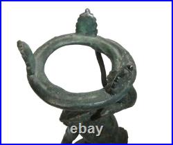 Sculpture En Bronze Silenus Bacchus Bronze Avec Serpent Italie XIXe Siècle TA-7