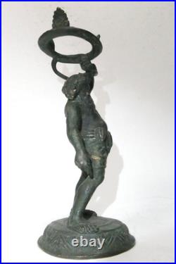 Sculpture En Bronze Silenus Bacchus Bronze Avec Serpent Italie XIXe Siècle TA-7