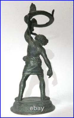 Sculpture En Bronze Silenus Bacchus Bronze Avec Serpent Italie XIXe Siècle TA-7