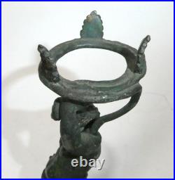 Sculpture En Bronze Silenus Bacchus Bronze Avec Serpent Italie XIXe Siècle TA-7