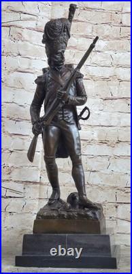 Sculpture Statue Bronze Artisanale Peintre Soldat Russe XIXe Siècle Avec Fusil