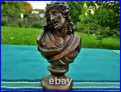 Sculpture ancienne buste sur socle du Christ XIX siècle Antique sculpture bust o