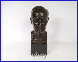 Sculpture buste bronze tête homme fondeur Bisceglia cire perdue XIXè siècle
