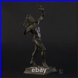 Sculpture d'après l'Antique Le Faune dansant en bronze, Pompéi Fin XIXe Siècle