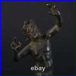 Sculpture d'après l'Antique Le Faune dansant en bronze, Pompéi Fin XIXe Siècle