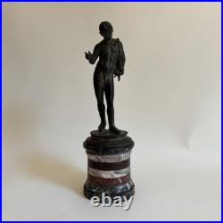 Socle Marbre Statues Bronze Italie Grand Tour Antiquité XIXe Siècle Marqueterie