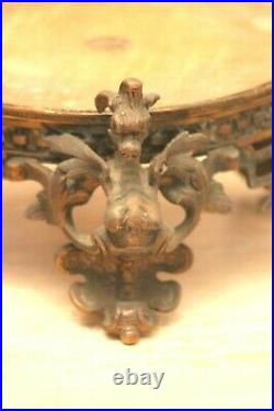Socle en bronze XIX siècle pieds chimères dragon Extrème-orient superbe