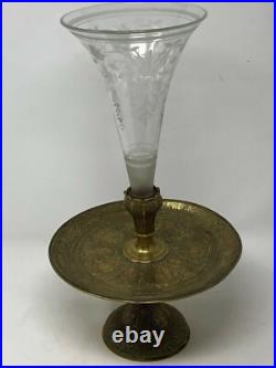 Soliflore & Vase & Cristal Taillé & Bronze & Oriental & Inde & XIX ème Siècle Soliflore & Vase & Cristal Taillé & Bronze & Oriental & Inde & XIX ème Siècle