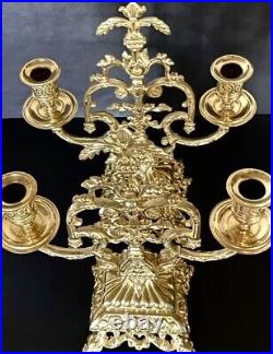 Spectaculaire Et Rare Paire De Chandeliers En Bronze Doré XIX Siècle