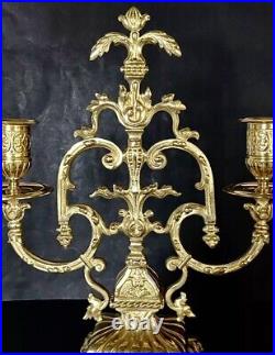 Spectaculaire Et Rare Paire De Chandeliers En Bronze Doré XIX Siècle