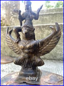 Statue ancienne en bronze Vishnou sur Garuda XIXe siècle