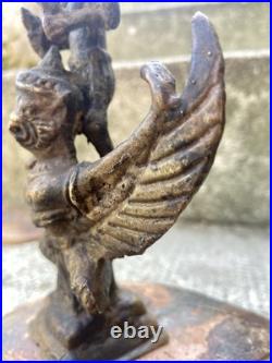 Statue ancienne en bronze Vishnou sur Garuda XIXe siècle