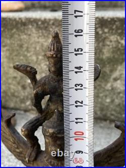 Statue ancienne en bronze Vishnou sur Garuda XIXe siècle