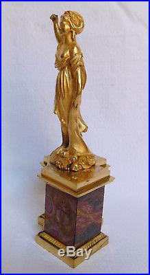 Statue de Cérès, BRONZE DORE socle JASPE époque fin XVIIIe siècle / début XIXe