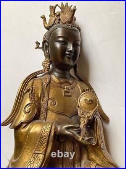 Statue tibétaine du XVIII ème siècle ou début XIX ème en bronze déesse GUANYIN