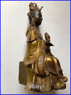 Statue tibétaine du XVIII ème siècle ou début XIX ème en bronze déesse GUANYIN