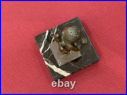 Statuette Bronze Chérubin Ange Ailé Angelot Socle Marbre XIXe Siècle Rare