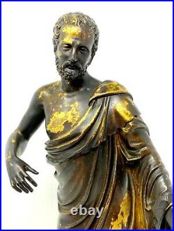 Statuette Bronze & Grec & Romain & Empereur & Philosophe & Début XIX e Siècle