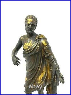 Statuette Bronze & Grec & Romain & Empereur & Philosophe & Début XIX e Siècle