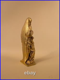 Statuette Vierge au Cour Immaculé Bronze doré XIXe siècle 11,5 cm