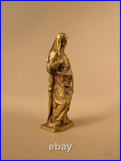 Statuette Vierge au Cour Immaculé Bronze doré XIXe siècle 11,5 cm Statuette Vierge au Cour Immaculé Bronze doré XIXe siècle 11,5 cm