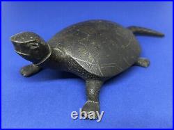 Sublime Statuette Tortue Chine Époque Fin XIX Début XX Eme Siècle En Bronze