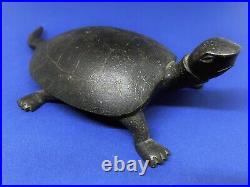 Sublime Statuette Tortue Chine Époque Fin XIX Début XX Eme Siècle En Bronze