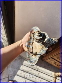 Superbe Encrier Porte Plume En Bronze Cloisonné Et Onyx, XIX ème Siècle
