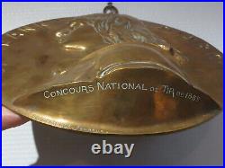 Superbe Plaque Bronze F. Barbedienne Prix De Tir 1889/ Jeanne D'arc Par Chapuis