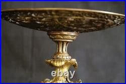 Surélevé Centre de Table Bronze D'Or Antique XIX Siècle Valance Neptune Nereidi